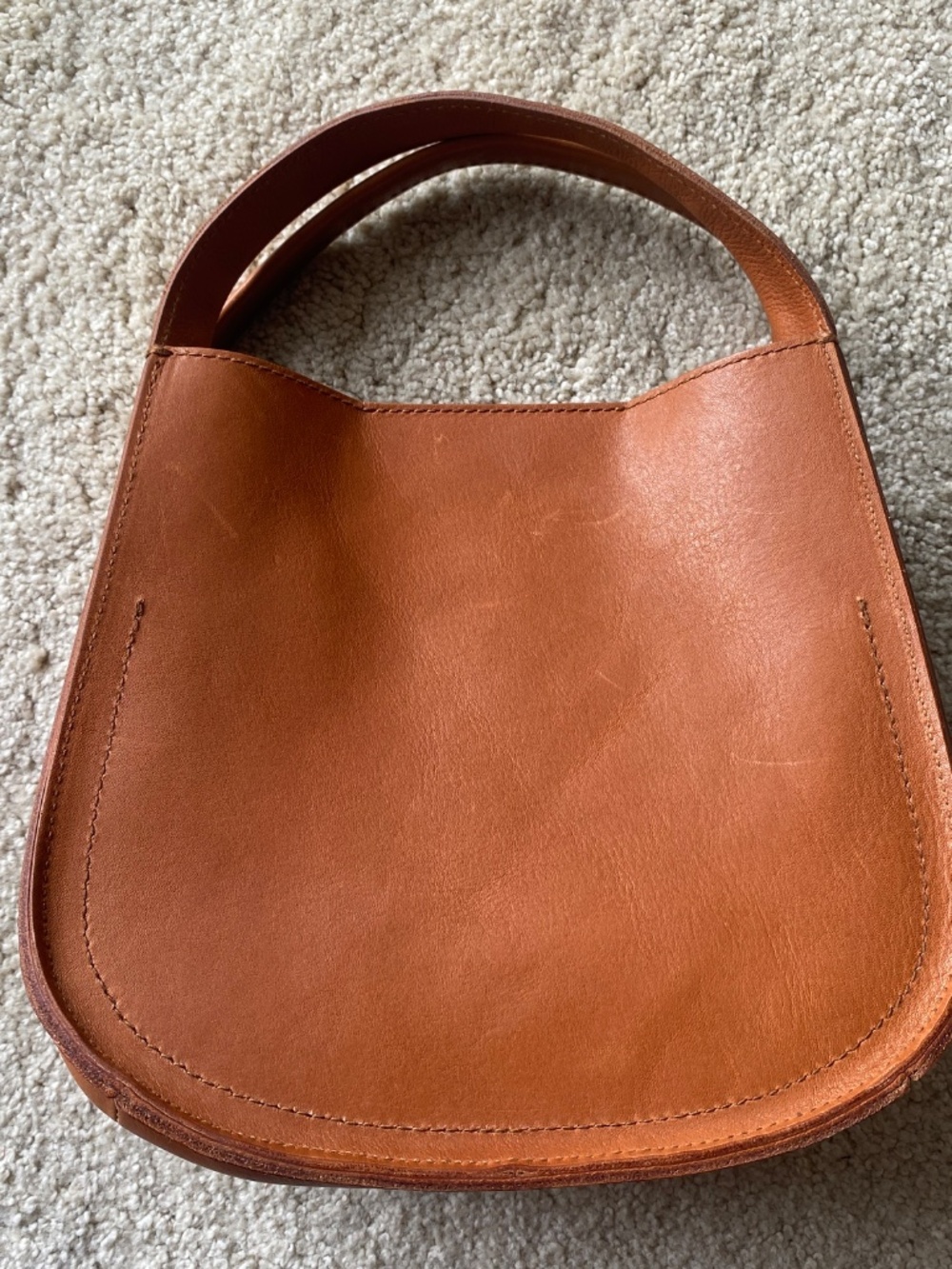 Madewell Small Leather Handbag w/Shoulder Strap-Crossbody Strap-Light Brown Tone - Picture 13 of 15